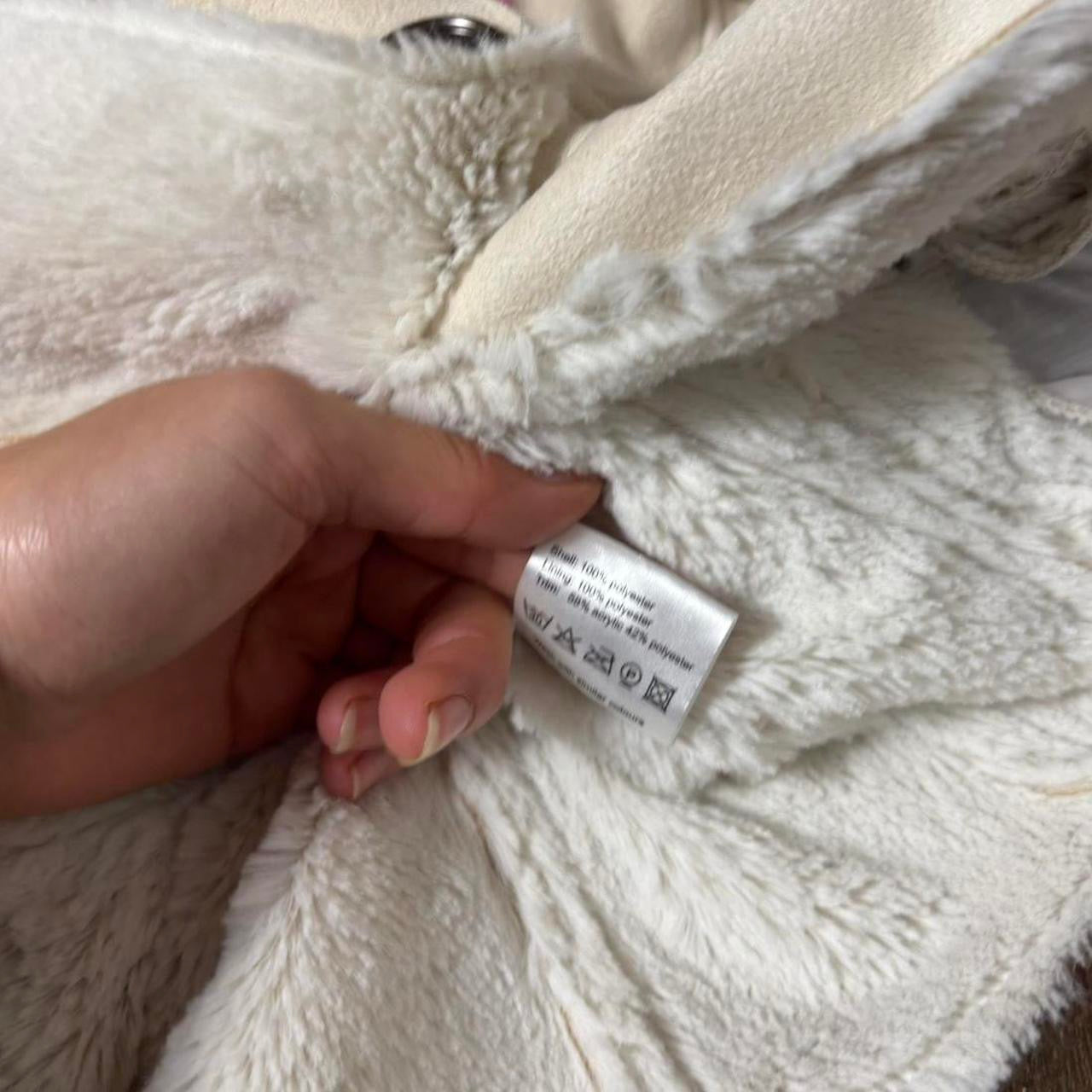 Y2K Jane Norman faux suede jacket cream belted faux fur uk 10