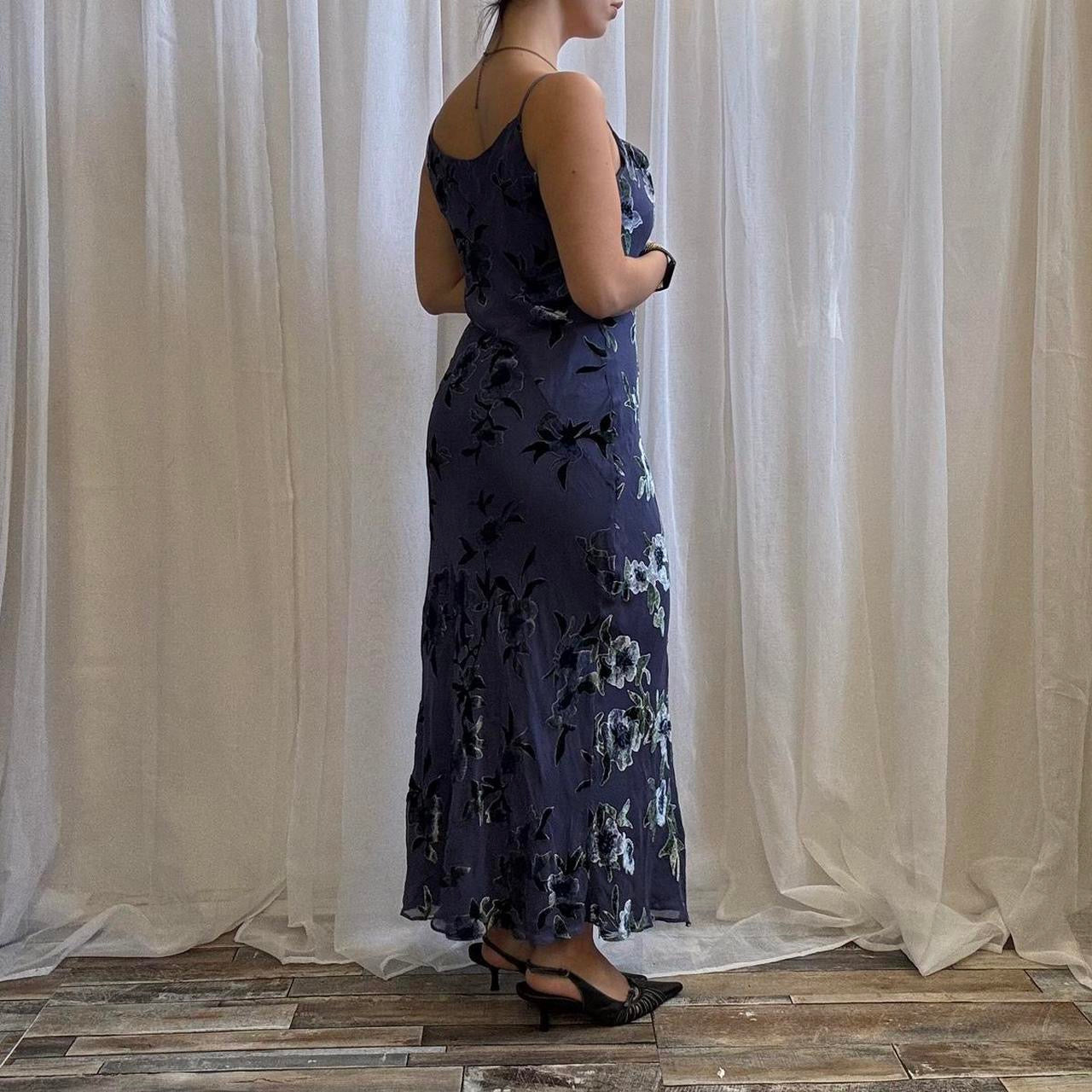 Monsoon Y2K maxi dress silk blend velvet devore uk 12