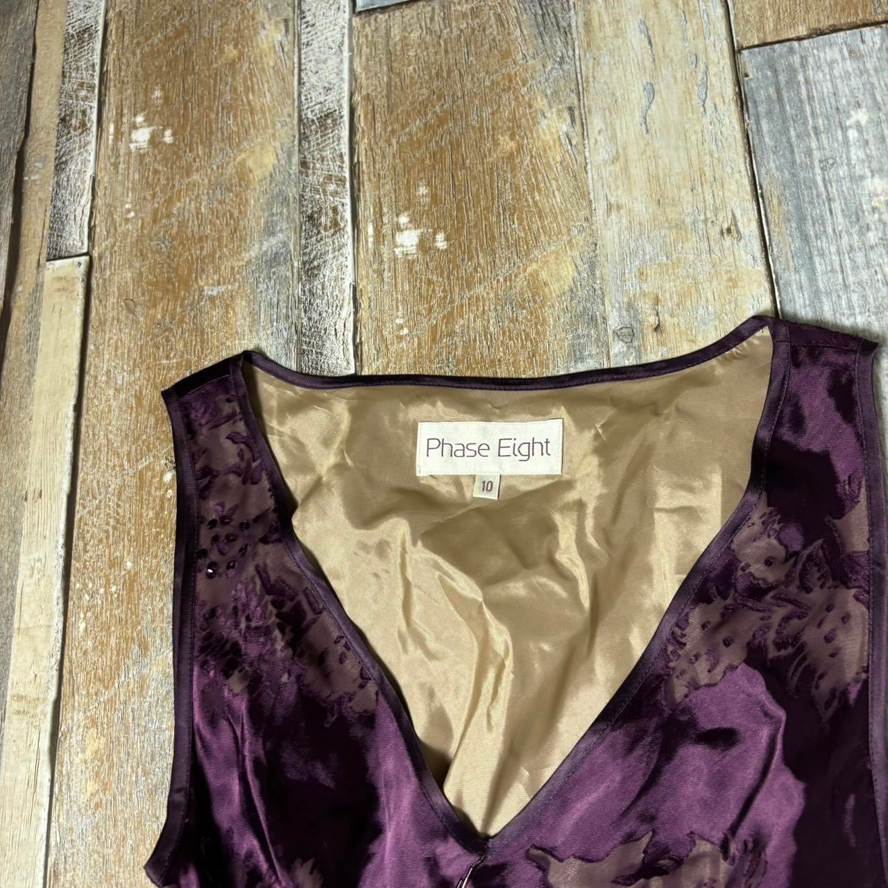 Y2K Phase Eight silk blend maxi dress purple floral uk 10