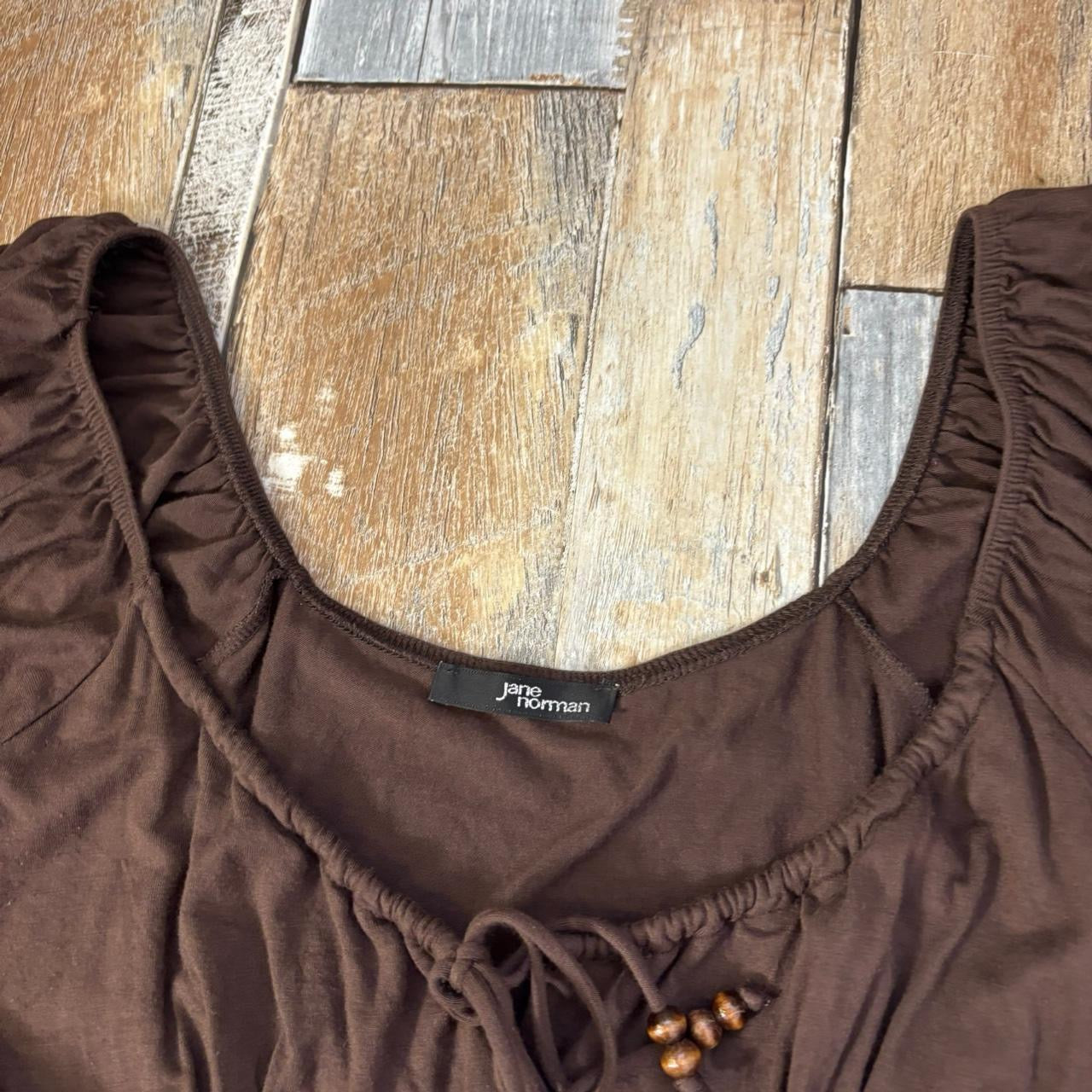 Y2K Jane Norman milkmaid style dress brown boho uk 12