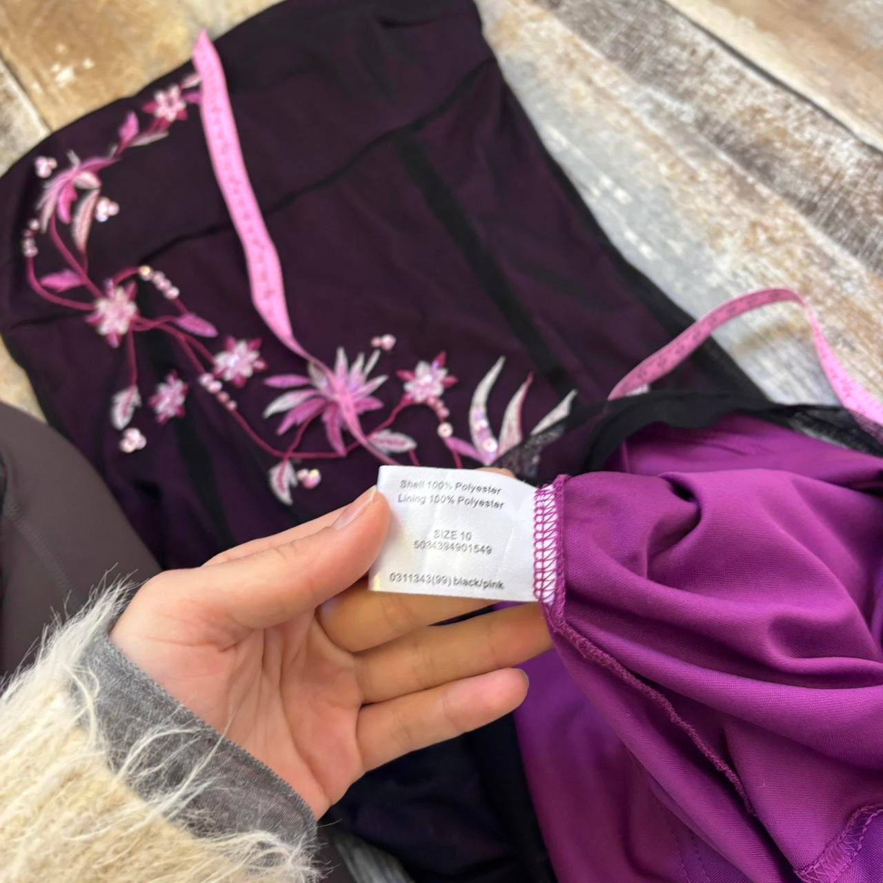 Y2K Jane Norman mini dress strapped pink black mesh floral uk 10