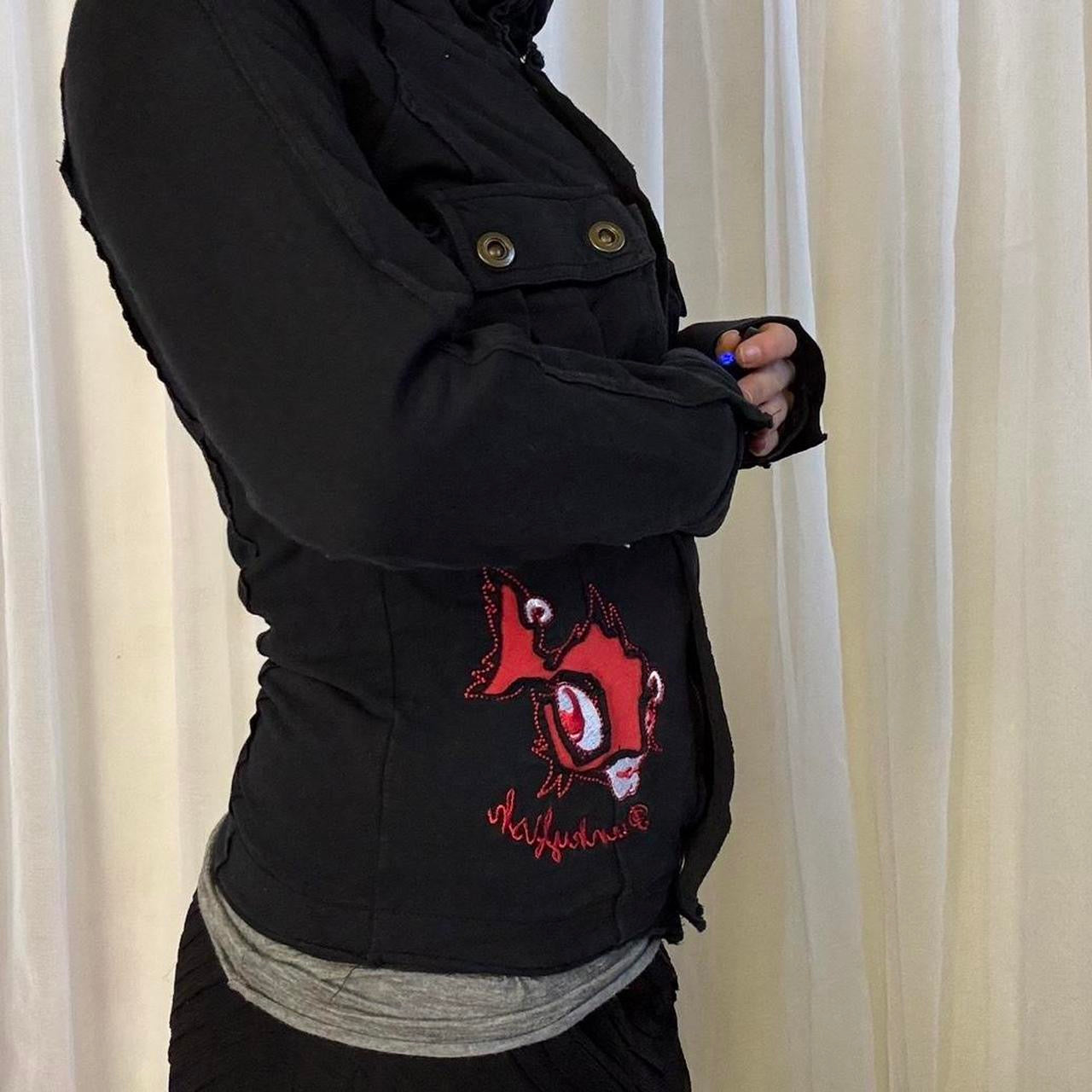 Y2K Punkyfish cyberpunk jacket black button up funnel neck