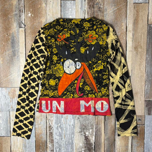 Y2K Custo Barcelona long sleeve top funky patterned yellow black
